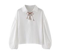 Tunique MéDiéVale Pour GarçOn Cosplay T-Shirts | Costume d'Halloween Manches Longues à Lacets Pour Renaissance Viking Warrior Chevalier Cosplay Carnaval Spectacle De ScèNe
