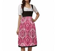 Tunique verte pour homme - Cosplay médiéval allemand - Oktoberfest - Femme - Imprimé floral - Tablier à lacets - Costume de cosplay - Fête de la bière - Robe de fête - Costume cosplay Lolita, Rose, M