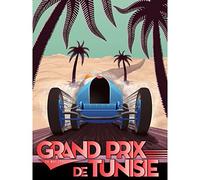 Tunisia Grand Prix 1933 Motor Sport Car Racing Historic Fantasy Races Large Wall Art Poster Print Thick Paper 18X24 Inch Tunisie Grandiose Moteur Courses Fantaisie Course mur Impression d'affiches