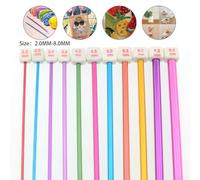 Tunisian Crochet Hook Set 2-8mm Aluminum 10.6in(4.0mm) | 11 sizes 2-8mm, smooth aluminum pour surface, size marked, ideal for beginners and pour pros, 10.6 inch length