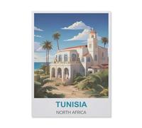 Tunisie Afrique du Nord，Puzzles Puzzle en Bois Abstrait 1000 Pièces Adultes Puzzles Haute Difficulté Cadeau d'apprentissage Créatif（75x50cm）-A29