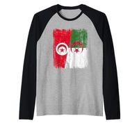Tunisie Algérie Demi Drapeau Tunisien Patrimoine Algérien Manche Raglan
