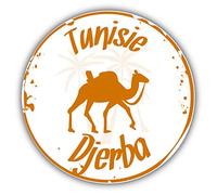 Tunisie Djerba Plaque de timbre de voyage et panneaux en aluminium 30,5 x 30,5 cm