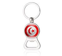 Tunisie Drapeau ouvreur de Bouteille de bière en métal Verre Cristal Porte-clés Voyage Souvenir Cadeau Porte-clés Accessoires