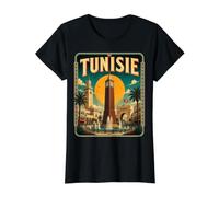 Tunisie Vintage Tunis Rétro Cadeau Tour de l'horloge T-Shirt Graphique avec Valeur