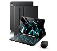 TUNKARMOR Étui clavier pour iPad 11{^>e<^} génération 2025 et iPad 10{^>e<^} génération 2022 10,9/11 po, porte-crayon intégré à 3 changements de couleur avec souris - Noir