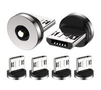 TUNKIA Lot de 6 connecteurs magnétiques micro USB à 1 broche - Câble de charge magnétique 1.0 - Tête magnétique - Protection contre la poussière - Connecteur pour port de charge - Connecteur