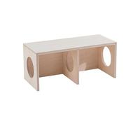 Tunnel à 2 chambres pour hamster - Habitat en bois - Labyrinthe multi-pièces pour petits animaux - Maison décorative pour hamster avec éléments de paysage pour salon, chambre à coucher, aire de jeux