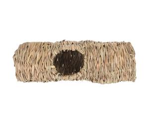 Tunnel à Cachette en Paille à Cinq Ouvertures pour Cochons D’Inde | Beige, Usage en Cage, Adapté aux Chinchillas, de Tunnel Structure Facile à Installer
