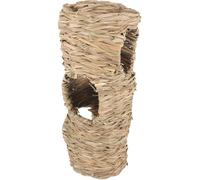 Tunnel à Hamster en Paille à Cinq Ouvertures Beige sans Bavure | Cochons D’inde et Petits Animaux, Usage en Cage, de Jeu Tissé en Paille