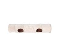 Tunnel à Jouets D'intérieur pour Chats, Grotte Refuge avec Balle | Tube Droit Beige à Deux Ouvertures, Polyester Facile à Nettoyer, Espace Cosy pour Sommeil et Exploration
