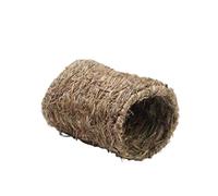 Tunnel à mâcher en herbe naturelle pour lapins - Maison de jeu pour petits animaux avec plusieurs entrées (taille M)
