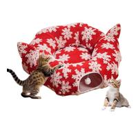 Tunnel Bed Foldable Christmas Tree Skirt Decoration Indoor Cat Donut Bed