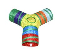 Tunnel Cat - Tube de jeu pliable 750 g, matériau anti-rides polyvalent, tunnel pliable à 3 voies avec jouet suspendu | Maison de jeu interactive pour animaux domestiques, exercice intérieur, caché
