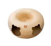 Tunnel Chat,Jouets pour Chats, Niche Douillette avec Fermeture éclair pour Chats,Tunnel pour Chat d'intérieur pour Chats Lapins Cobaye Utilisation(Coffee,50 * 50 * 20cm)