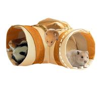 Tunnel d'angle et tube pliable pour bébé lapin - Cachette d'angle pour rat, hamster, hérisson, furet, chinchilla, lézard (jaune, taille L)