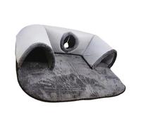 Tunnel d'aventure en polyester pour chats avec rembourrage réduisant le bruit, structure repliable pour divertissement en intérieur en forme de U