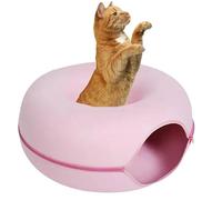 Tunnel de Beignet de Chat, lit de Beignet de Chat - Lit Rond pour en Feutre Respirant Lit Grotte pour - Tunnel en pour, Jouet pour, grottes avec Fermeture éclair