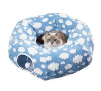 Tunnel de Beignet pour Chat, nid d'animal Lavable avec Balle, Jouet de Tunnel de Jeu Rond | pour Chatons, Chiots, Petits Animaux, Chiens, Lapins, Chambre, Salon, Balcon, Appartement, dortoir, Hiver.