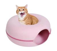 Tunnel de beignets pour chat, Lit de beignets pour chat | Lit rond en feutre respirant pour grotte pour - Jouet tunnel lavable pour grottes pour un