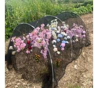 Tunnel de culture avec housse en maille, structure de serre de jardin de protection avec cadre de support, pour culture de légumes, fleurs, herbes aromatiques (noir, 400 cm)