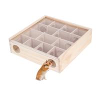 Tunnel de Hamster en Bois, Jouet de Tunnel de Hamster Jouet de Tunnel de Souris de Labyrinthe de Hamster en Bois Jouets Bûches de Liège pour Hamsters avec Couvercle en Verre
