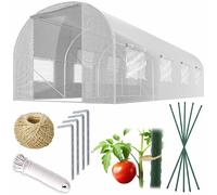 Tunnel de jardin 2,5 x 4 m (10 m2) blanc Plonos