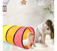 Tunnel de jeu de 180 cm pour tout-petits, tente tunnel pop-up à ouverture ronde de 46 cm pour enfants, tunnel pliable coloré pour bébé ou animal de compagnie, jeu d'intérieur et d'extérieur dans le