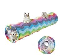 Tunnel de Jeu Droit en Peluche pour Chat Tunnel à 2 Voies pour Chat Pliable Jouet Interactif avec Boules Suspendues et Papiers Sonores Intégrés Jouet Labyrinthe d’Intérieur pour Chiot Chaton Lapin