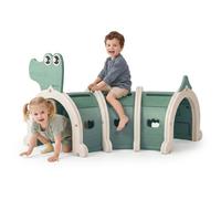 Tunnel d'éveil modulaire crocodile hypermotion 3 segments sauge et beige pehd