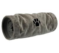 Trixie Tunnel de jeu en peluche gris ø 22 × 60 cm pour chat