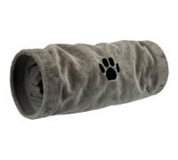 Trixie Tunnel de jeu en peluche gris ø 22 × 60 cm pour chat