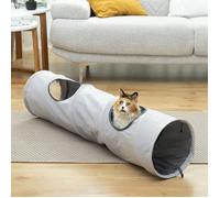 InnovaGoods - Tunnel de jeu pliable pour chats, imperméable, intérieur/extérieur, gris