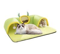 Tunnel de jeu pour chat - 65 x 40 cm - Tapis de couchage interactif - Enrichissement intérieur avec fonction respirante - Tunnel pour chatons, lapins, petits animaux, tissu, maison