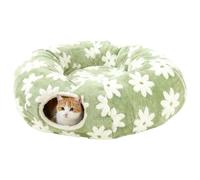 Tunnel de jeu pour chat - En peluche douce - Lavable - Avec balle - Design interactif - Pour le divertissement de ramper, faire ses dents - Intérieur et extérieur - Pour chatons et lapins