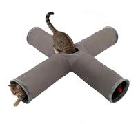 Tunnel de jeu pour chat - Structure en peluche pliable, cadre en fil d'acier, disposition multi-canaux, espace | Jouet labyrinthe interactif pour les allées intérieures, grottes, exploration en plein