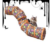 Tunnel de Jeu pour Chat - Tunnel à Trois Voies | Tente Tubulaire d'halloween pour Chatons | Tente Tubulaire Pliable en Polyester en Forme de S, Jouets interactifs pour Animaux de Compagnie, cachettes