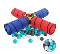 vidaXL Tunnel de jeu avec 250 balles Multicolore