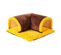 Tunnel de lit Chinchilla pour hamster et lapin, compact et peu encombrant, 35 x 35 x 15 cm, lavable pour petits animaux, jouets amusants pour furet, écureuil