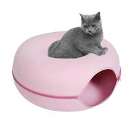 Tunnel de lit pour chat, lit tunnel en forme de beignet pour chats | Lit de grotte pour chat résistant aux rayures Tunnels de beignet détachables - Grottes confortables à fermeture éclair pour,
