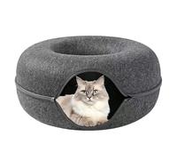 Tunnel de lit pour Chat, lit Tunnel en Forme de Beignet pour Chats,Lit Rond pour Chat en Feutre Respirant Lit Grotte pour - Grottes Confortables à Fermeture éclair pour, Jouet Tunnel pour