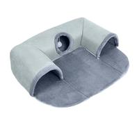 Tunnel de lit pour chat, niche douce pour chat - Lits pour chats amovibles et lavables en forme de U - Play Pet Supplies - Canapé pour chat saisonnier avec ballon de foi