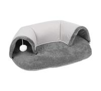 Tunnel de lit pour chat - Niche pour chat Peekaboo - Fournitures d'hiver pour animaux de compagnie avec peluche double épaisseur - Doux et chaud - Tunnel interactif pour chat domestique - 76,2 x 53,3