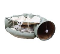 Tunnel de lit pour chat, tunnels pour chats d'intérieur - Lit doux pour chat avec tunnel - Grotte pour animaux de compagnie, fournitures multifonctionnelles pour animaux de compagnie, tapis de lit Por