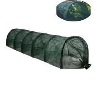 Tunnel de Plantation agricole 300 x 45 x 45 cm en Plastique Noir avec Filet pour Jardin Potager Protection Contre Le Gel Serre sans Support (Vert foncé,1pcs)