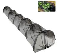 Tunnel de Plantation agricole 300 x 45 x 45 cm en Plastique Noir avec Filet pour Jardin Potager Protection Contre Le Gel Serre sans Support (Noir,1pcs)