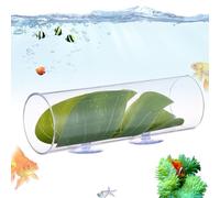 Tunnel De Poissons Cachés - Décor De Tunnel D'aquarium Betta Caverne | Cachette Aquarium | SCHEMA ACRYLIQUE Tube De Natation Avec Feuille | Hideaway Pour Accessoires Tunnel Décoratifs Pour Ac