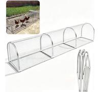 Tunnel de poulailler pliable, enclos d'extérieur pour poulailler, 6 m | Sans assemblage, pliable, extensible, clôture extérieure pour volaille, clôture de protection des animaux de jardin