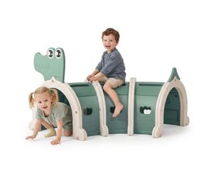 Tunnel d'éveil modulaire crocodile hypermotion 3 segments sauge et beige pehd