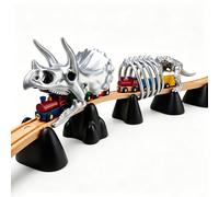 Tunnel d'extension en forme de crâne de dinosaure et squelette compatible avec les systèmes ferroviaires en bois standard de 40 mm, paysage créatif de piste de tricératops et décoration de diorama